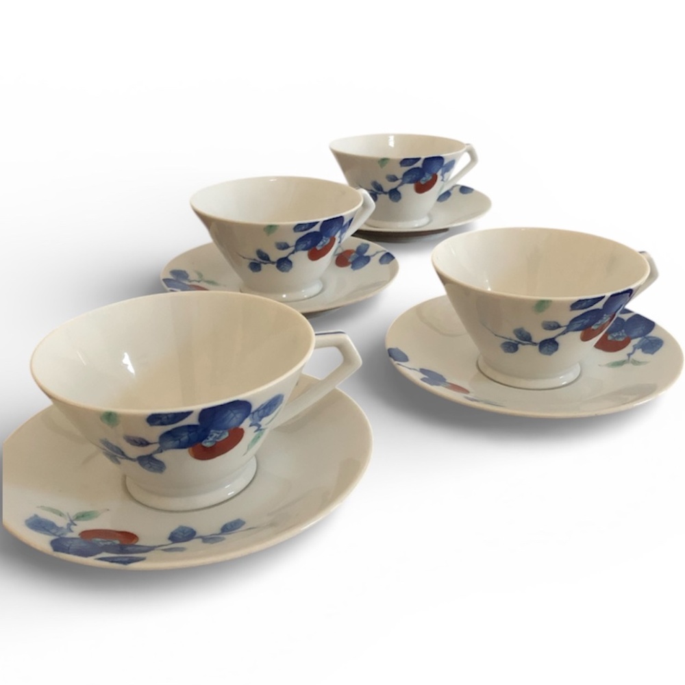 Noritake 1938 (Fruit) Cups & Saucers - Set of 4